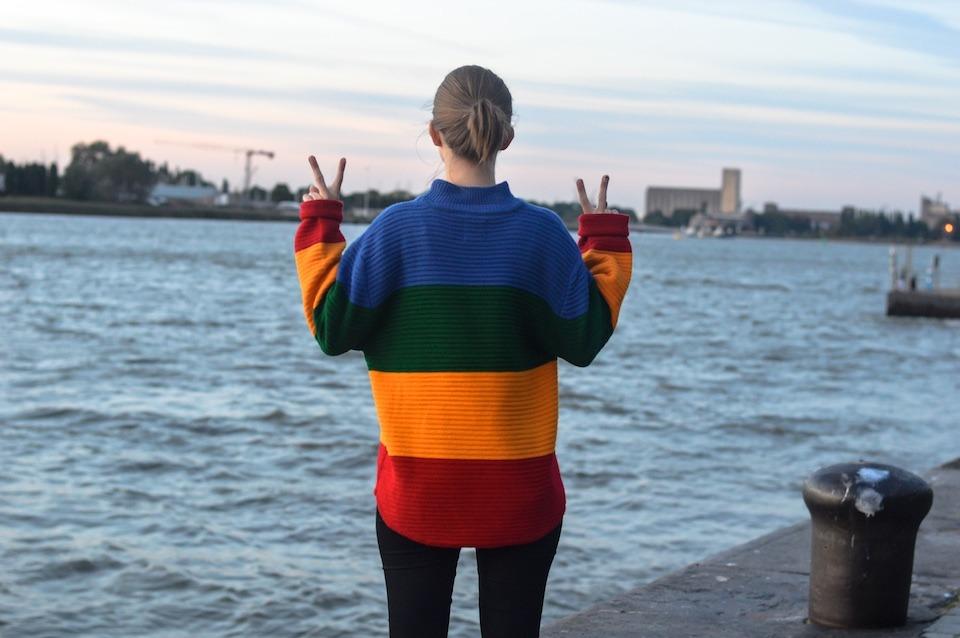 Unif, outfit, twins, rainbow