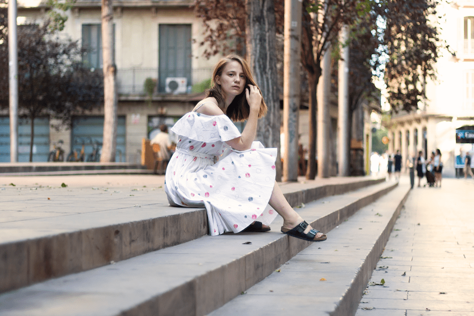 ootd, Barcelona, Thank God It's, Vika Gazinskaya, dress, & Other Stories, dots